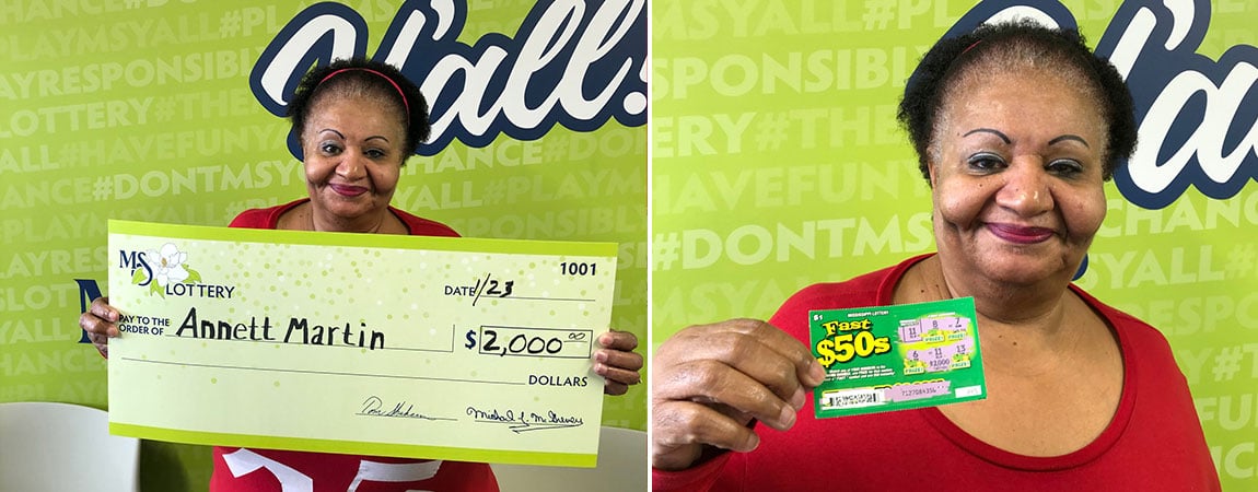 Annett M. of Meridian won $2,000 on a winning Fast 50 scratch-off ticket