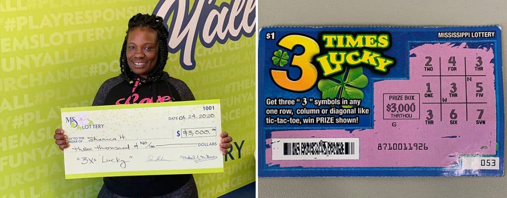 Shanica H. of Holly Springs won $3,000 from a 3xs Lucky winning scratch-off game