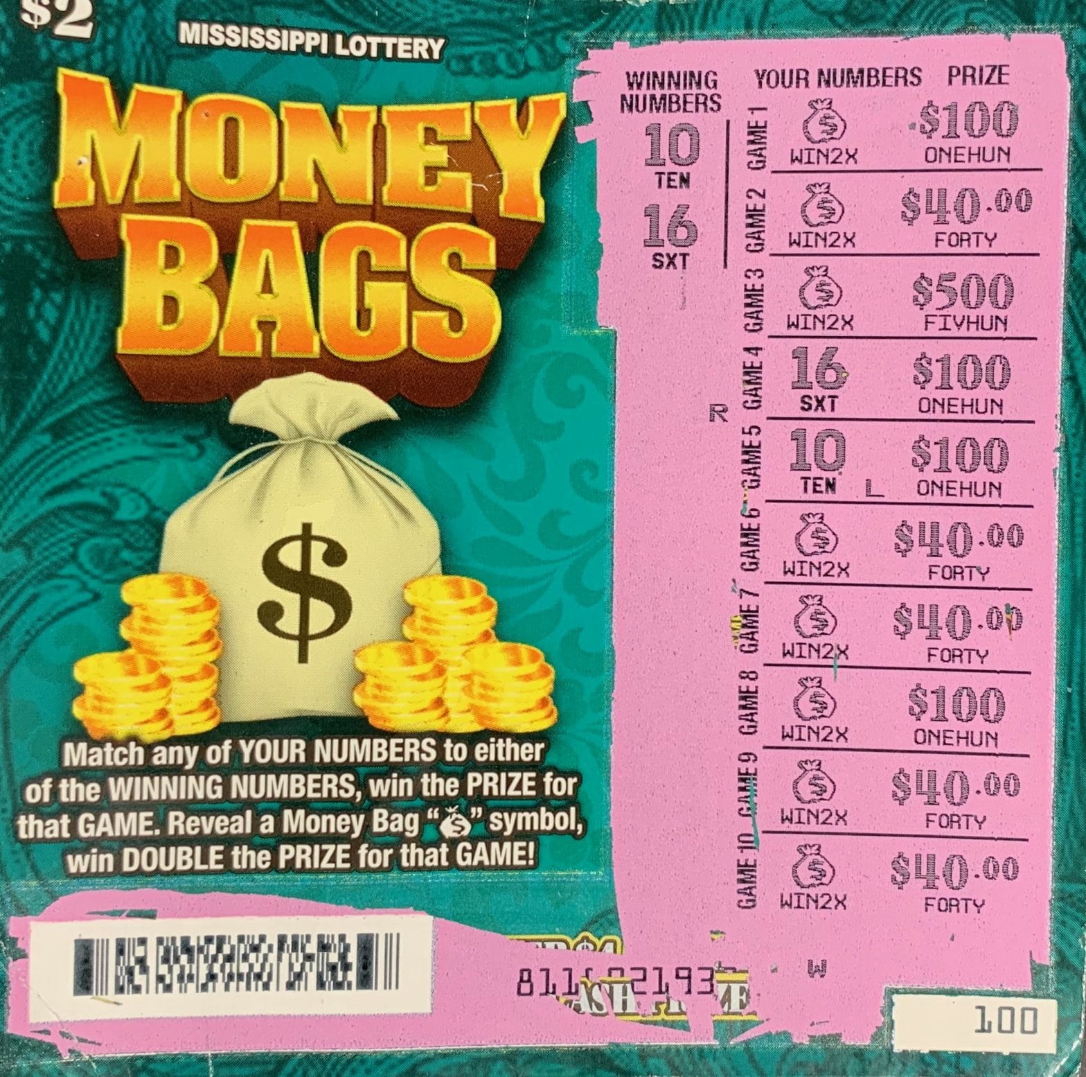 Vicksburg Woman Wins $2,000 on a Money Bags Scratch-off