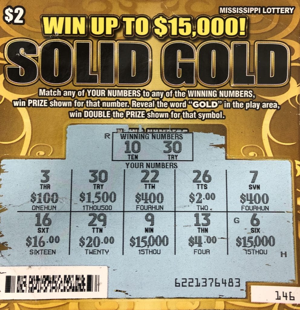 Ruleville player won $1,500 from a Solid Gold scratch-off game purchased at Double Quick on Oak Ave. in Ruleville.