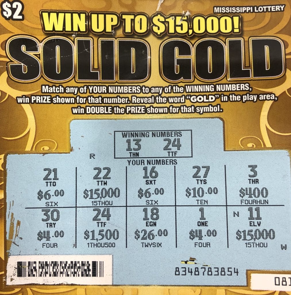 Prentiss player won $1,500 from a Solid Gold scratch-off game purchased at Circle K on Hwy. 98 in Columbia.