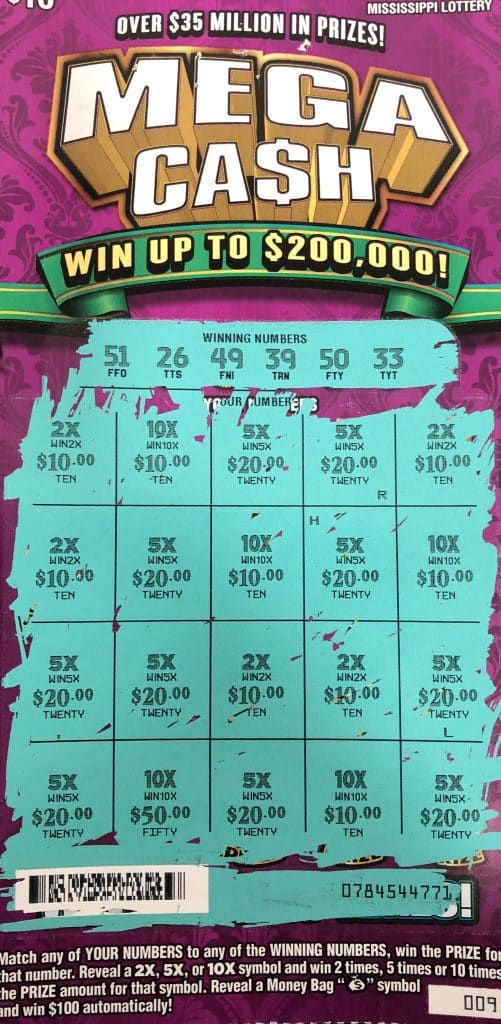 A Biloxi woman won $2,000 from a Mega Ca$h scratch-off game purchased at Circle K on Tucker Road in Vancleave.