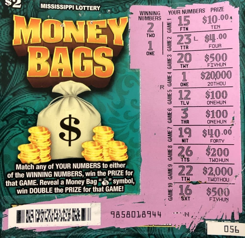 A Coffeeville player won $20,000 on a Money Bags scratch-off game purchased from Oakland Gasmart on HWY 32 in Oakland.