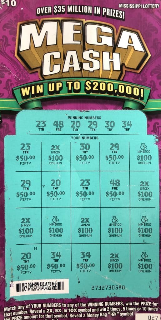 A Lexington player won $2,000 on a Mega Ca$h scratch-off game purchased from Kangaroo Crossing #102 on Depot St., HWY 12 in Lexington.