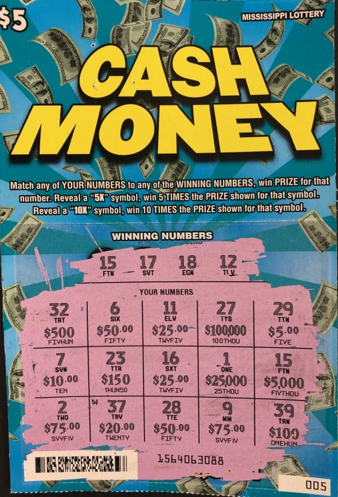 A Pascagoula woman won $5,000 from a Cash Money scratch-off game purchased at Clark Oil on Telephone Rd., Pascagoula.