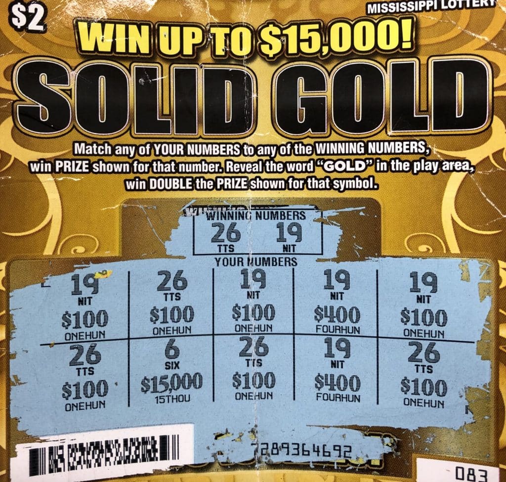 A Red Banks player won $1,500 from a Solid Gold scratch-off game purchased at Victoria Quick Stop in Victoria.