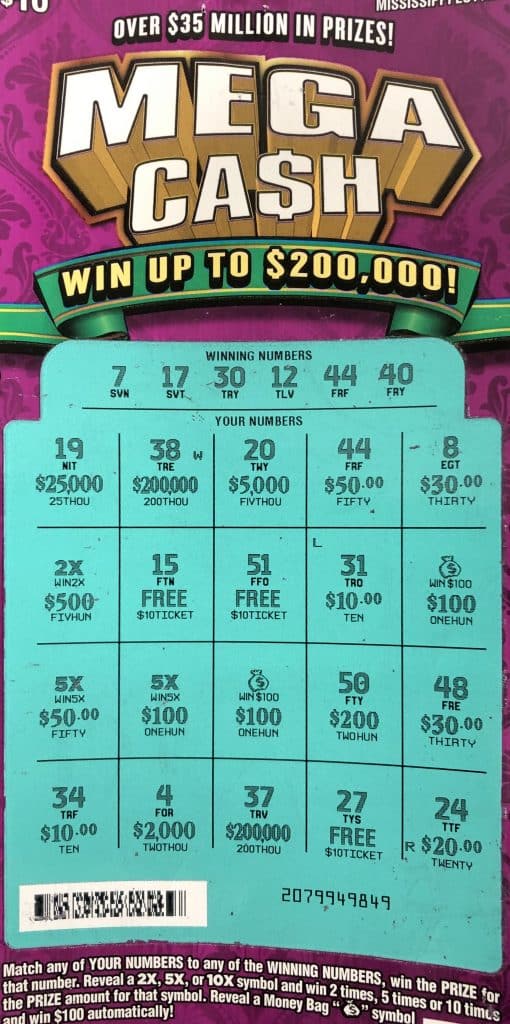 A Belmont man won $2,000 on a Mega Ca$h scratch-off game purchased from Express Mart on 2nd St., Belmont.