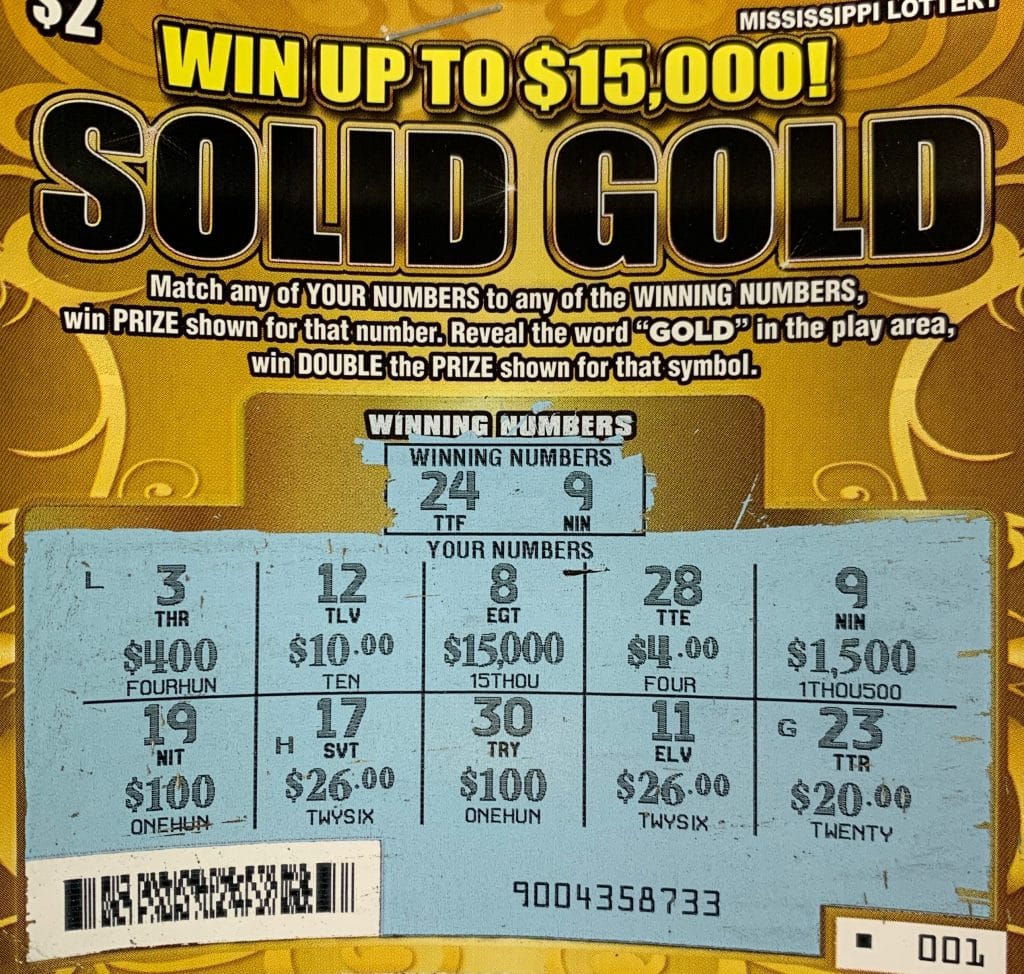 A Carthage woman won $1,500 on a Solid Gold scratch-off game purchased at Hwy. 35 Gas & Grocery on Hwy. 35 N., Carthage.