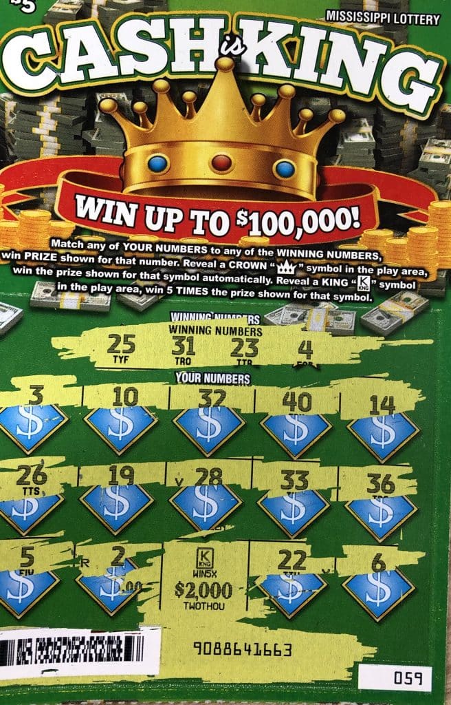 A Union Church woman won $10,000 on a Cash is King scratch-off game purchased from Sprint Mart #69 located on South Prentiss Dr., in Natchez.