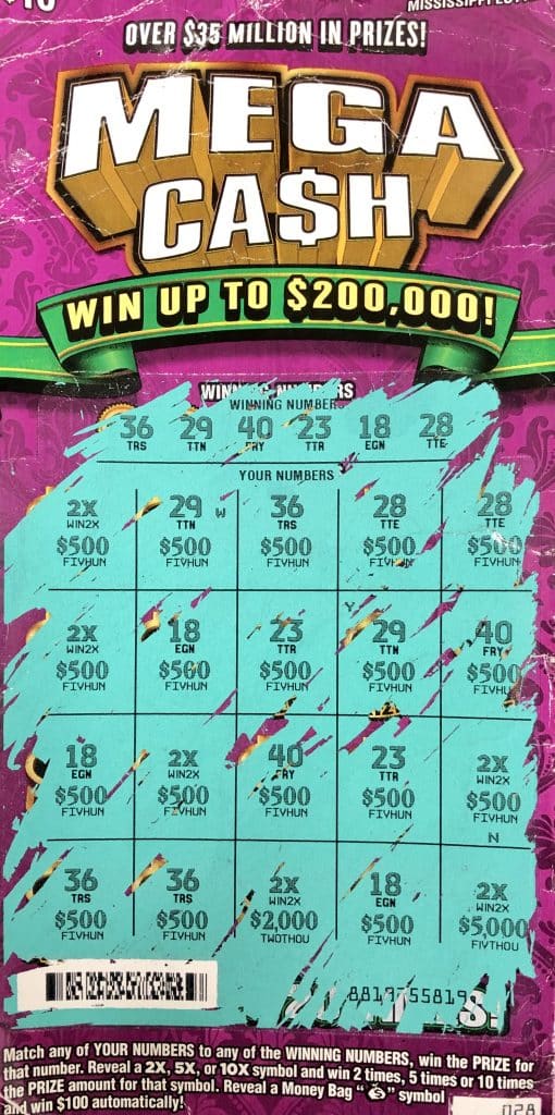 An Aberdeen man won $25,000 on a Mega Ca$h scratch-off game purchased at Z Tobacco and Beverage on Hwy. 145, Aberdeen.