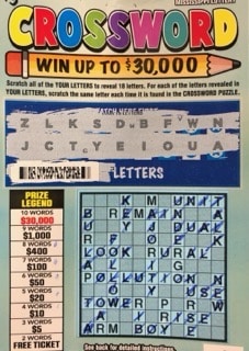 A Brandon woman won $1,000 on a Crossword scratch-off game purchased at J & R International XIII on Hwy. 471, Brandon.