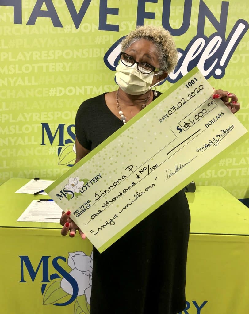 Tinnona P. of Olive Branch won $1,000 on a Mega Millions ticket purchased at Circle K. on Goodman Rd., Olive Branch.