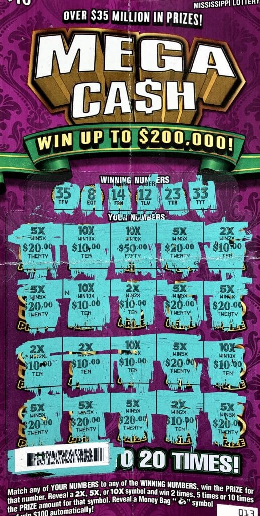 An Aberdeen woman won $2,000 on a Mega Ca$h scratch-off game purchased at Super C Tobacco on Hwy. 278 E., Amory.