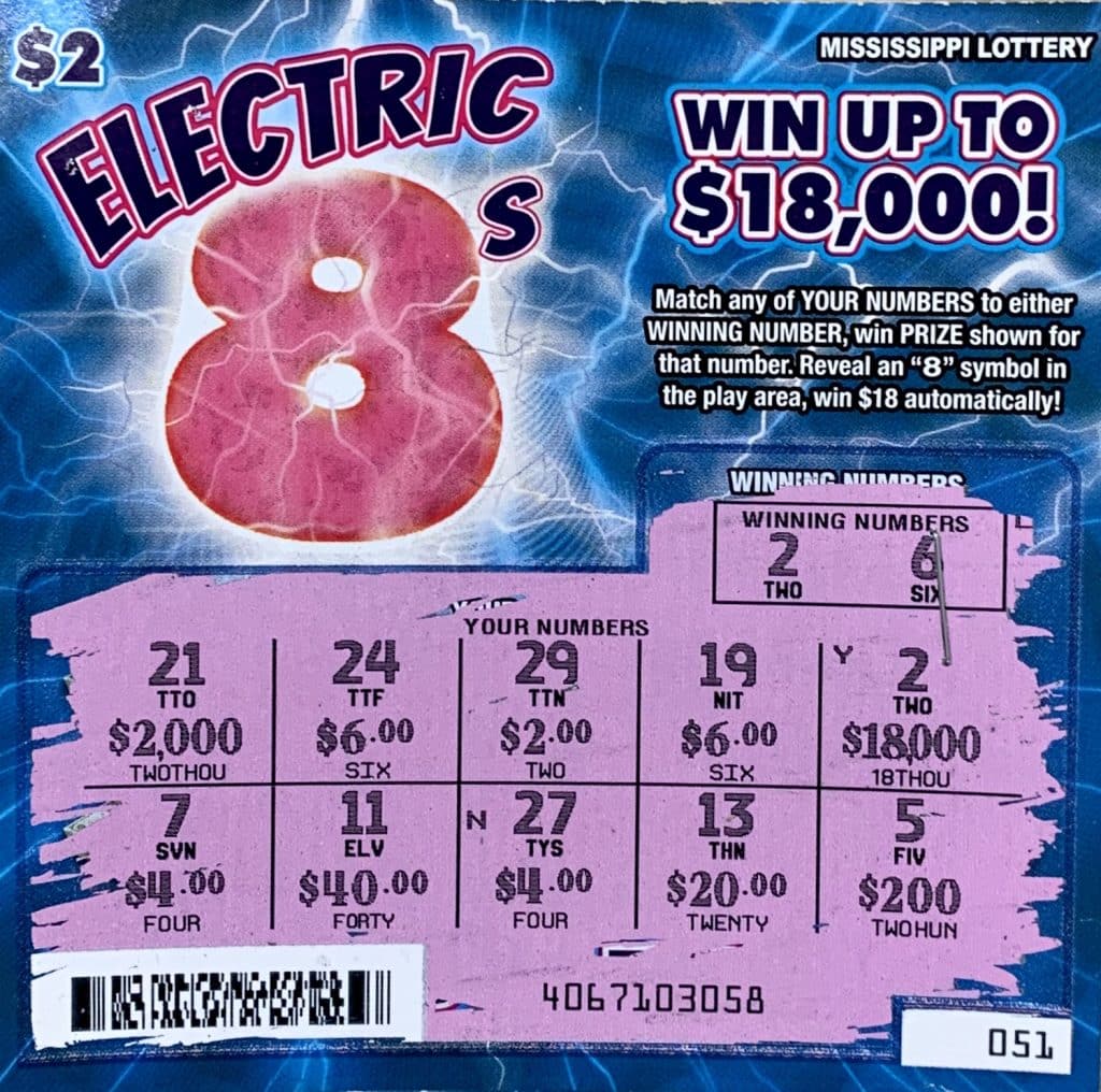 A Long Beach woman won $18,000 on an Electric 8s scratch-off game purchased from Rail Road Food Mart on W. Railroad St. W., Long Beach.