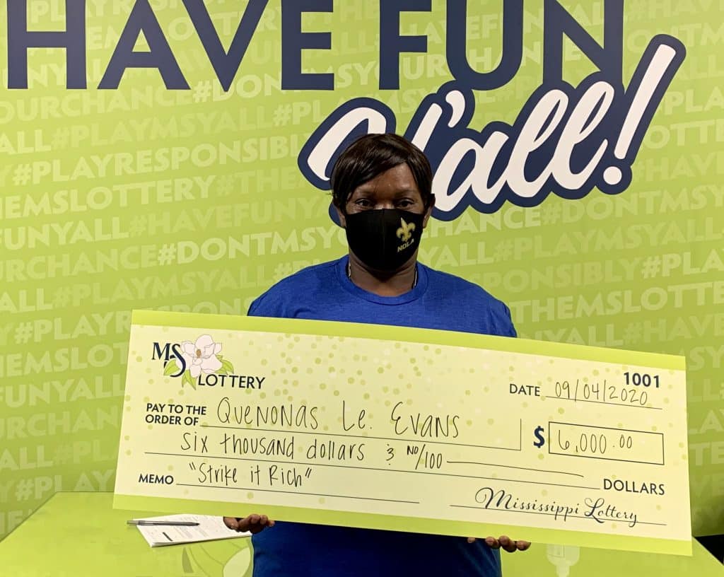 Quenonas Evans of Laurel won $6,000 on a Strike It Rich scratch-off game purchased at Clark Oil on Ellisville Blvd., Laurel.