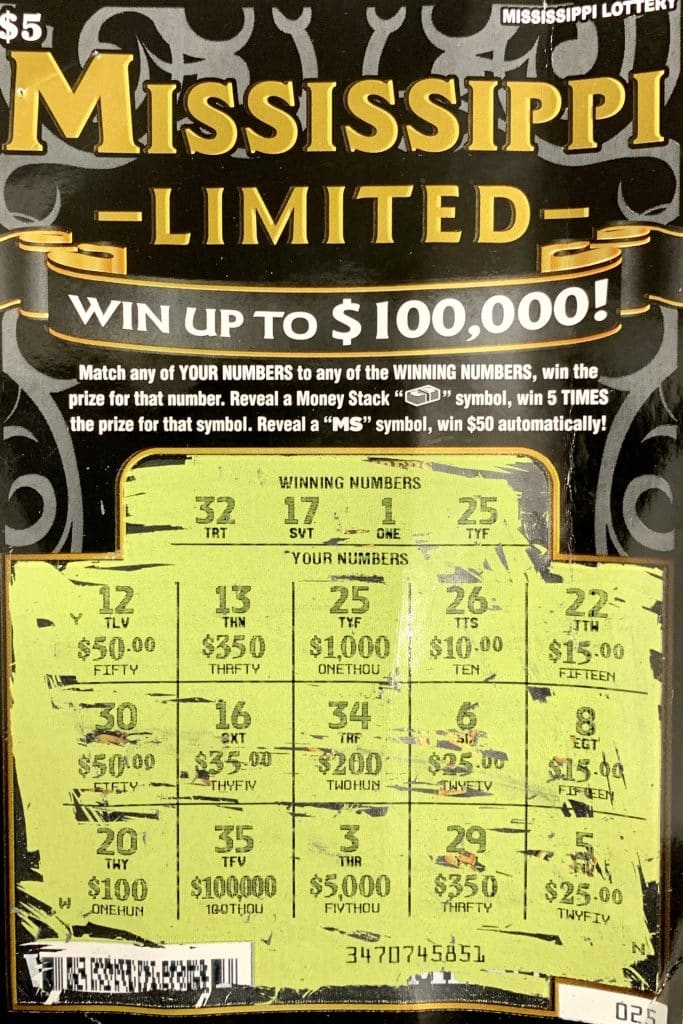 A Fayette man won $1,000 on a Mississippi Limited scratch-off game purchased from Sprint Mart #66 on Main St., Fayette.