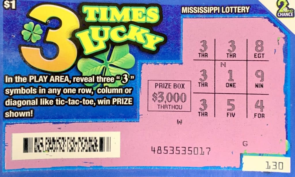 A Jackson woman won $3,000 on a 3 Times Lucky scratch-off game purchased at Sprint Mart on High St., Jackson.