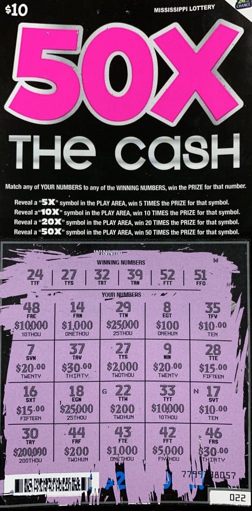 A Clinton woman won $2,000 on a 50X the Cash scratch-off game purchased from Cox’s Triangle Inc on Highway 98 W., Foxworth.