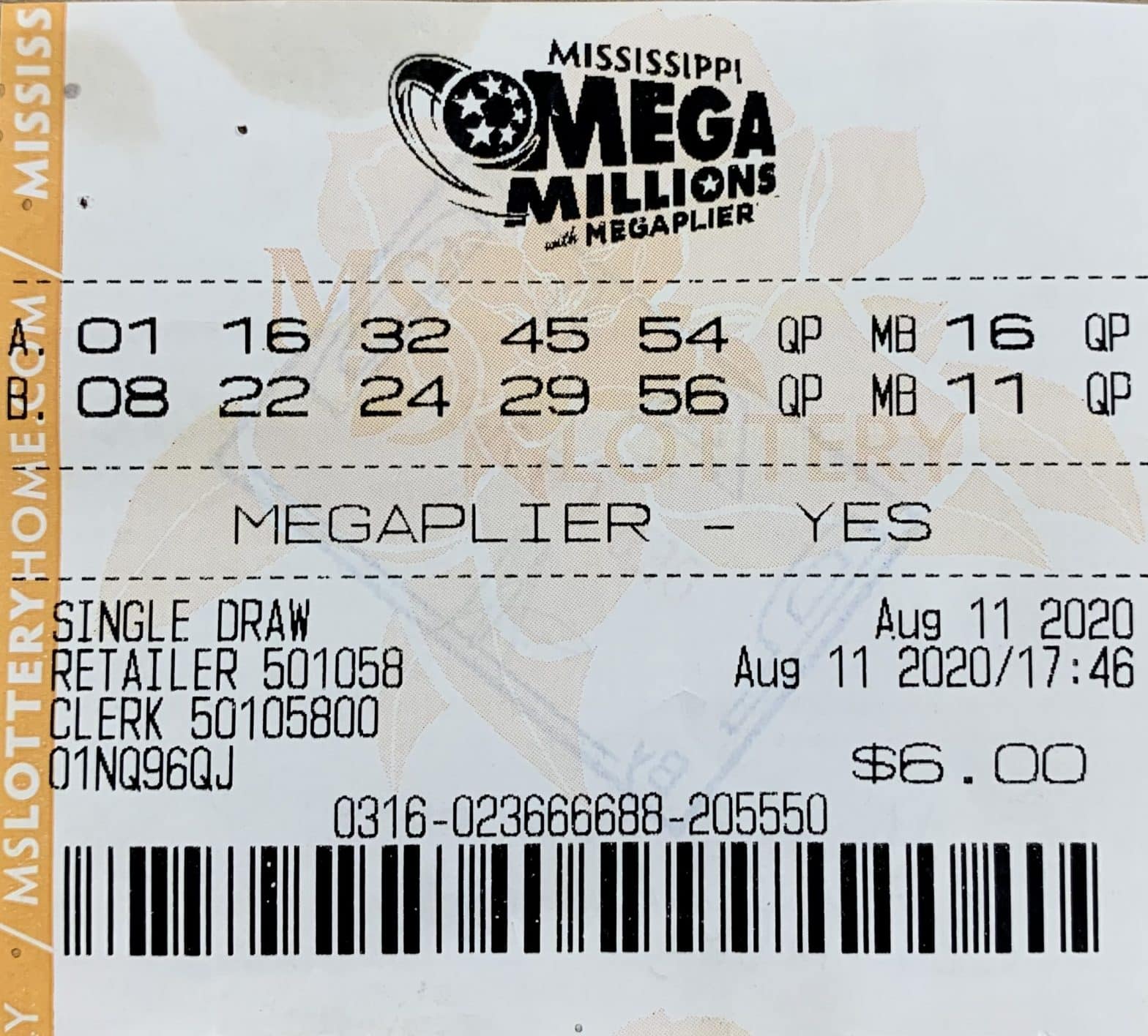 A Columbus player won $2,000 on a Mega Millions ticket purchased at Spring Mart on Hwy. 69 S., Columbus.