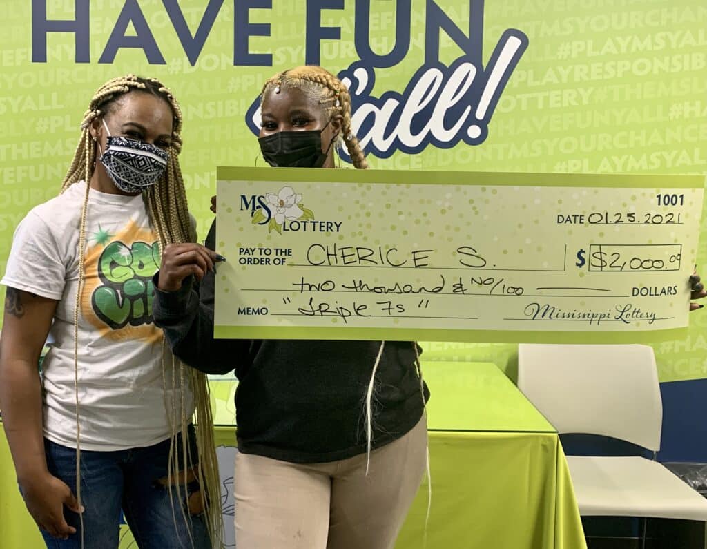 Cherice S. of Gautier won $2,000 on a Triple 777 scratch-off game purchased from Martin Bluff Grocery on Martin Bluff Rd., Gautier.