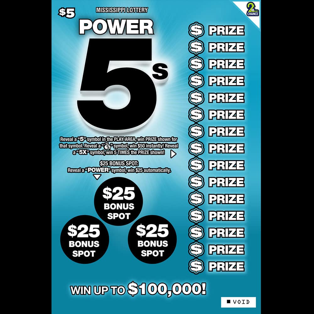 Power Five scratch-off game for the Mississippi Lottery