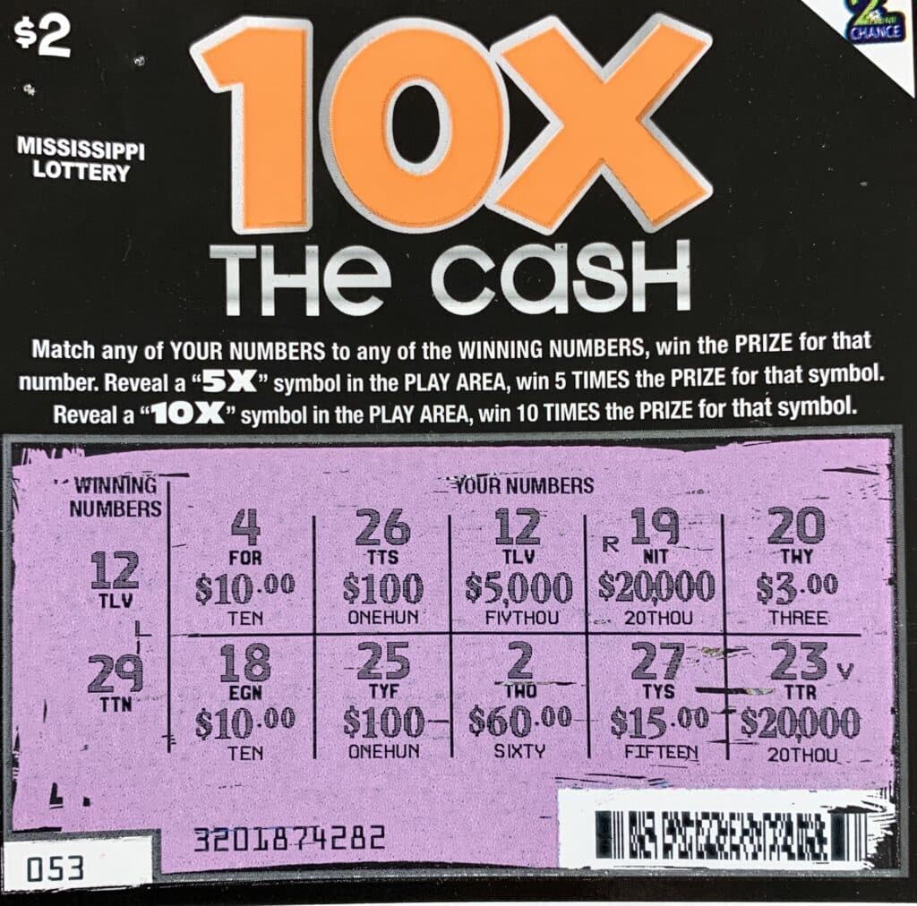 A Ruleville man won $5,000 on a 10x the Cash scratch-off game purchased from Double Quick #18 on N. Oak Ave., Ruleville.