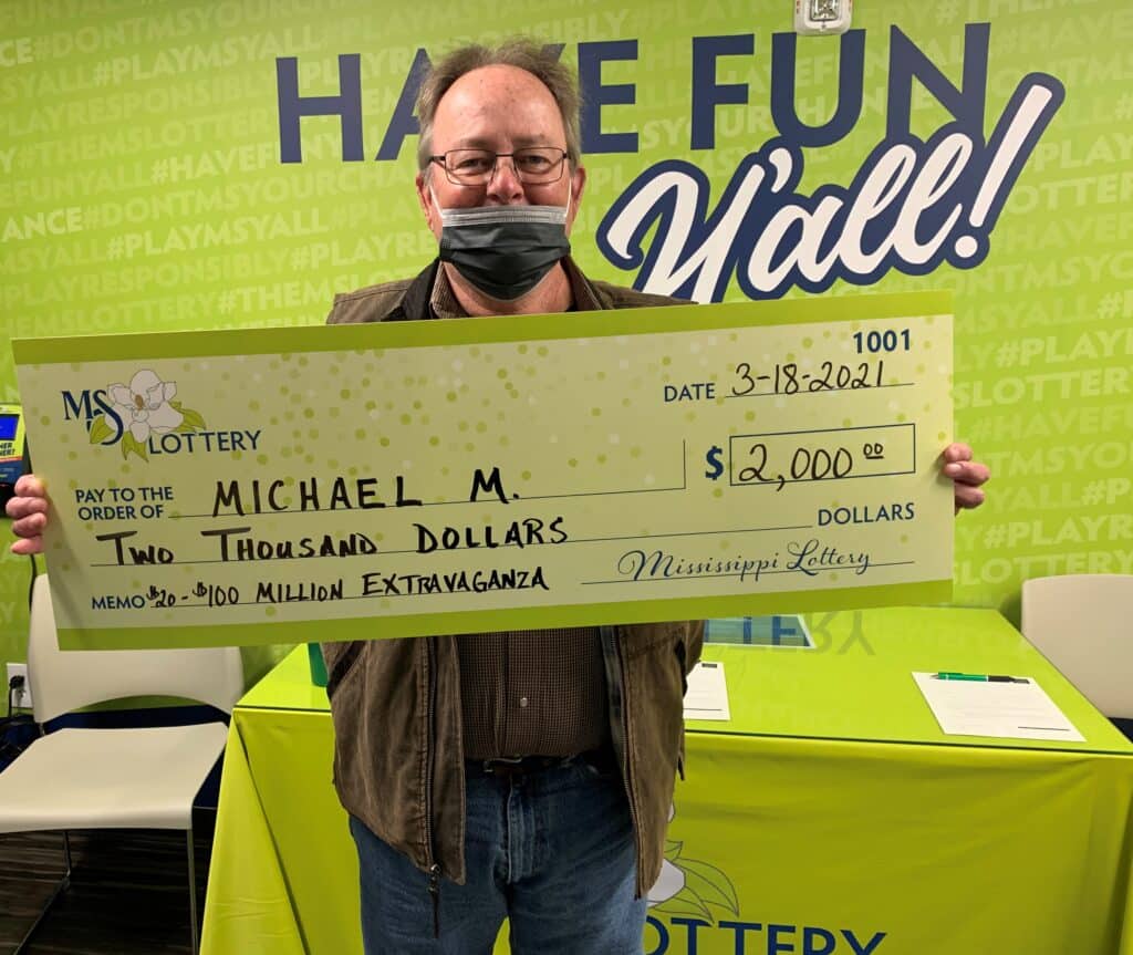 Michael M. of Madison won $2,000 on a $100 Million Extravaganza scratch-off game purchased from Sprint Mart on Pear Orchard Rd., Ridgeland.