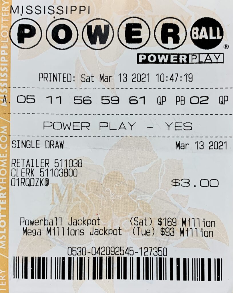 A Pearl River County player won $100,000 on a Powerball ticket purchased from Keith’s Superstore #194 LLC on W. Union Rd., Carriere.