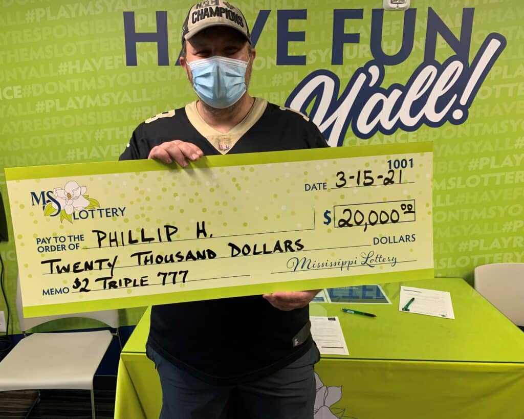 Phillip H. of Vaiden won $20,000 on a Triple 777 scratch-off game purchased from Tobacco Warehouse 53 on N. Applegate St., Winona.