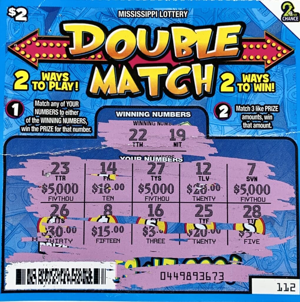 A Ridgeland man won $5,000 on a Double Match scratch-off game purchased from Sprint Mart #106 on Old Canton Rd., Ridgeland.