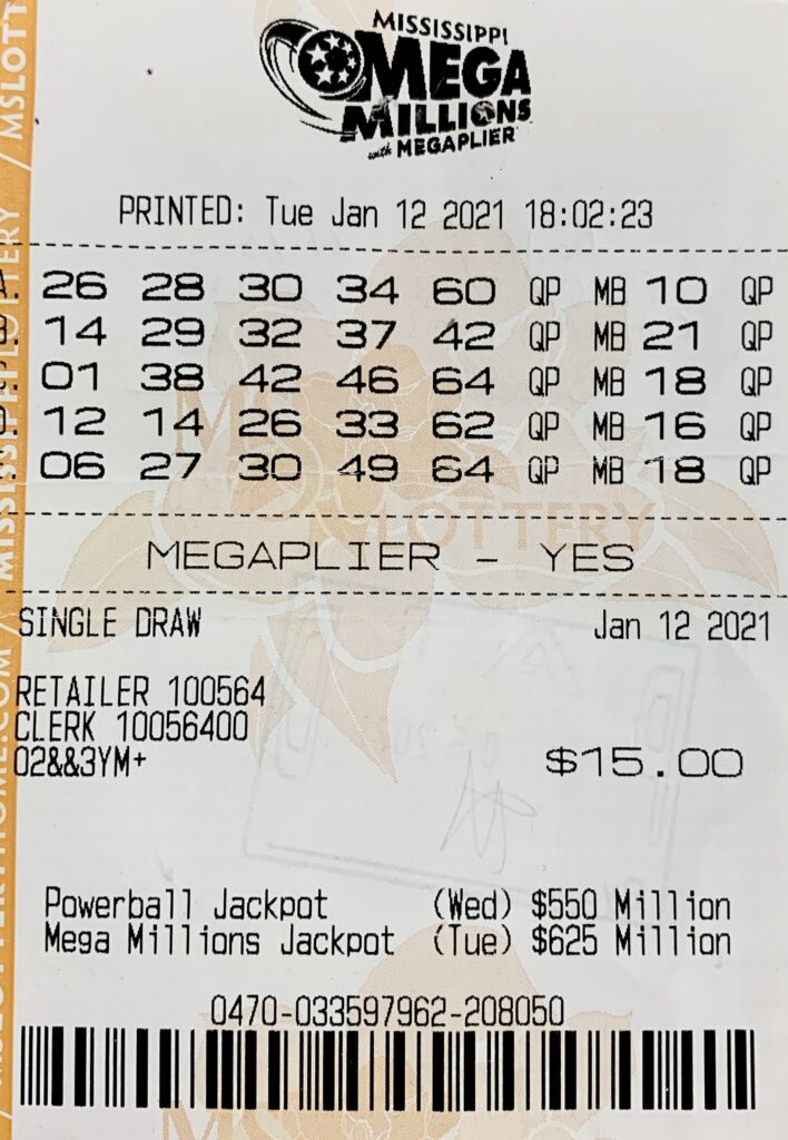 A Yalobusha County player won $1,000 on a Mega Millions ticket purchased at Family Market and Deli on 3rd St., Lambert.