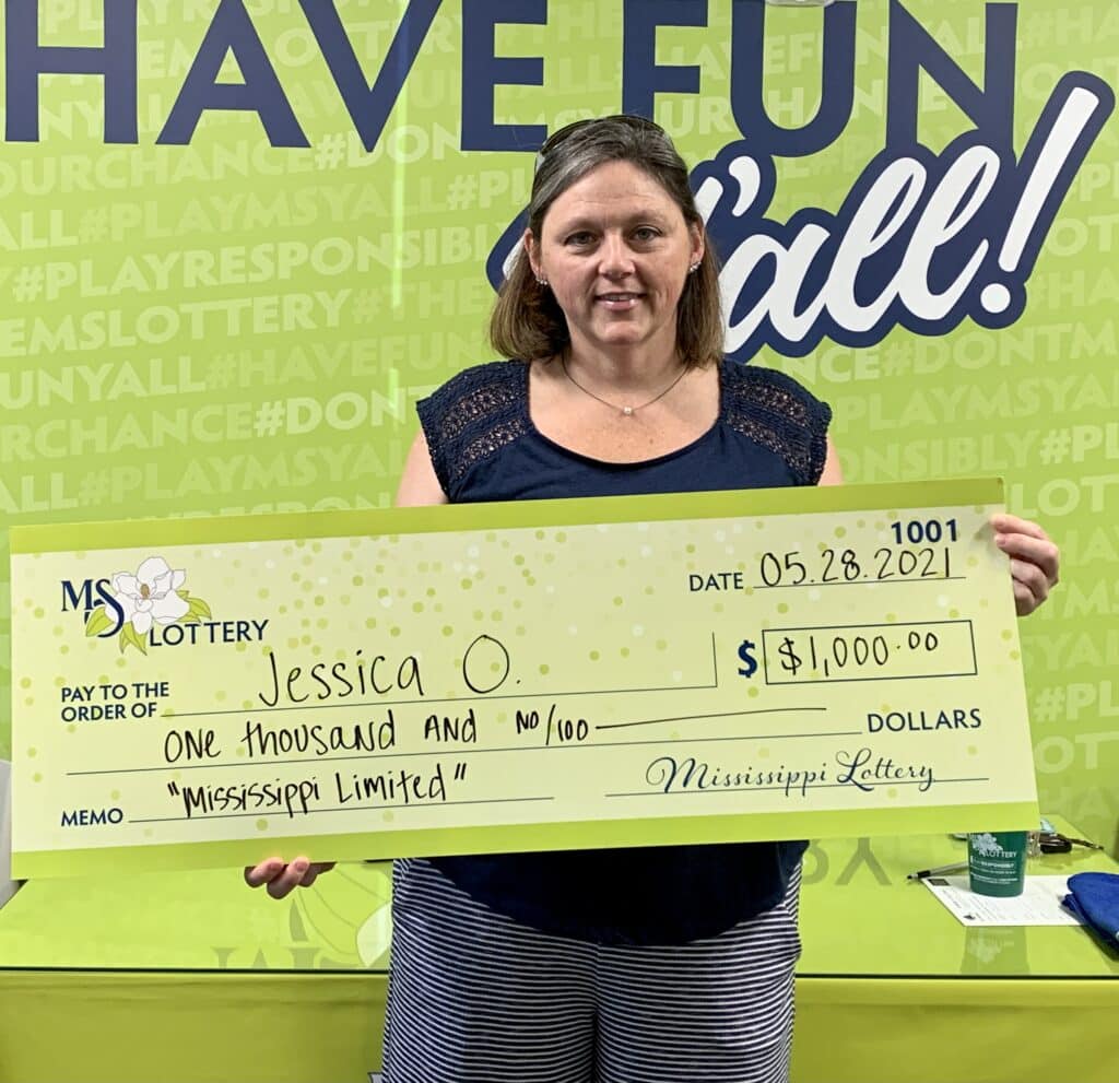 Jessica O. of Mobile, Ala., won $1,000 on a Mississippi Limited scratch-off game purchased from The Oaks of Moss Point on Old Stage Rd., Moss Point.