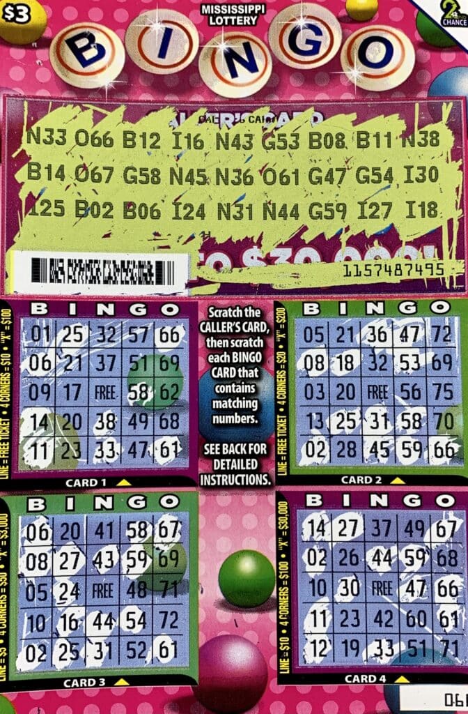 A Union County woman won $3,000 on a Bingo scratch-off game purchased at Spring Mart #37 on MucCullough Blvd., Fulton.