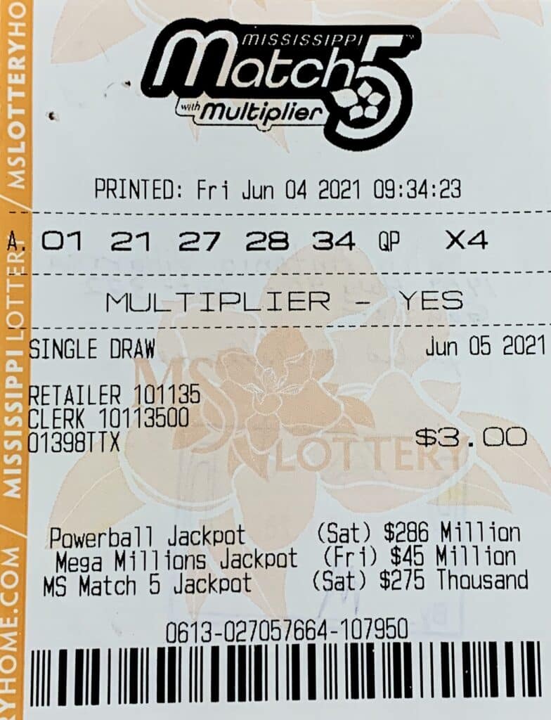 A Gautier man won $800 on a Mississippi Match 5 ticket purchased at Browns Corner Store on Bayou Cumbest Rd., Moss Point.