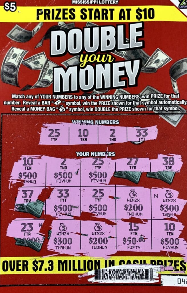 A Laurel player won $5,000 on a Double Your Money scratch-off game purchased at Circle K #2723392 on Chantilly St., Laurel.