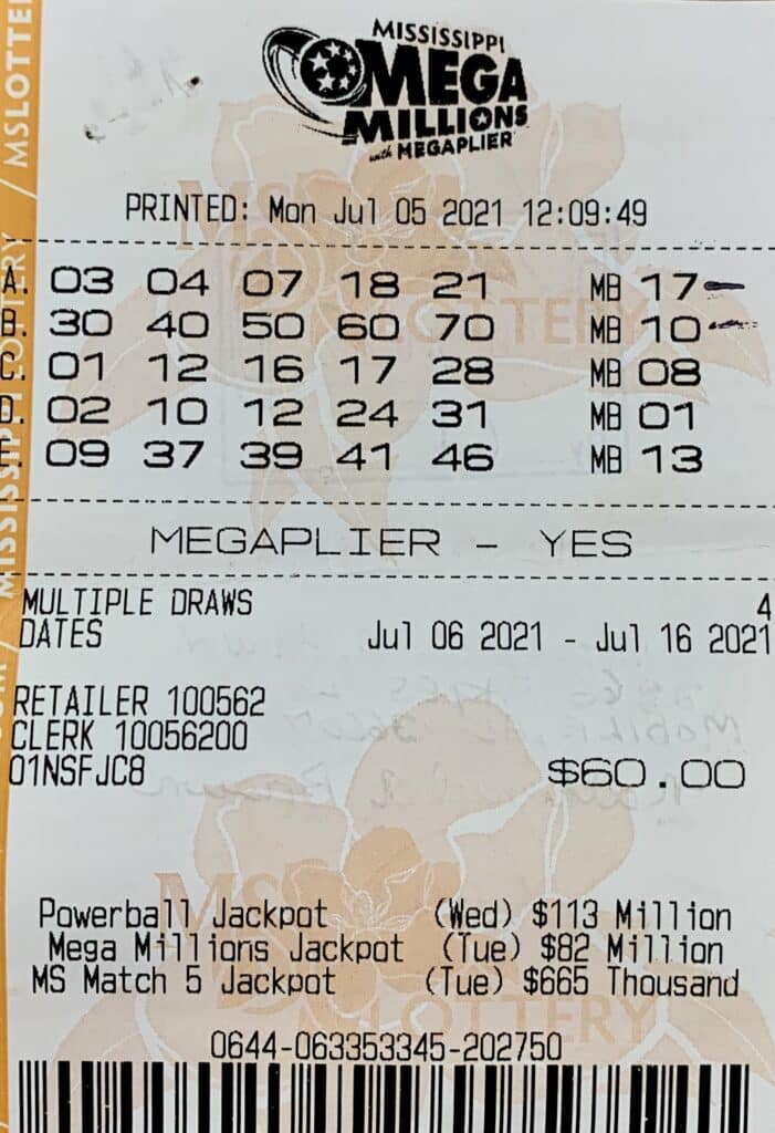 A Mobile, Ala., man won $1,004 on a Mega Millions ticket purchased from The Oaks of Moss Point on Old Stage Rd., Moss Point.