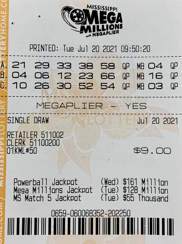 A Purvis man won $1,000 on a Mega Millions ticket purchased from Keith’s Superstore #120 LLC on Hwy. 11, Purvis.