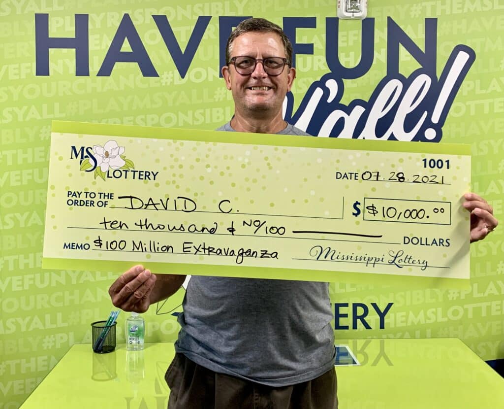 David C. of Jackson, Tenn., won $10,000 on a $100 Million Extravaganza scratch-off game purchased from Morton Exxon on Hwy. 13 S., Morton.