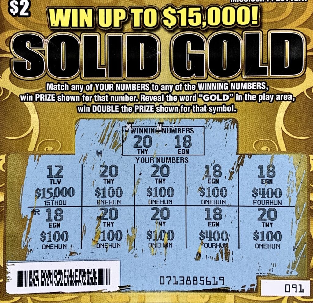 A Waynesboro woman won $1,500 on a Solid Gold scratch-off game purchased from Murphy Oil USA #7781 on Azalea Dr., Waynesboro.