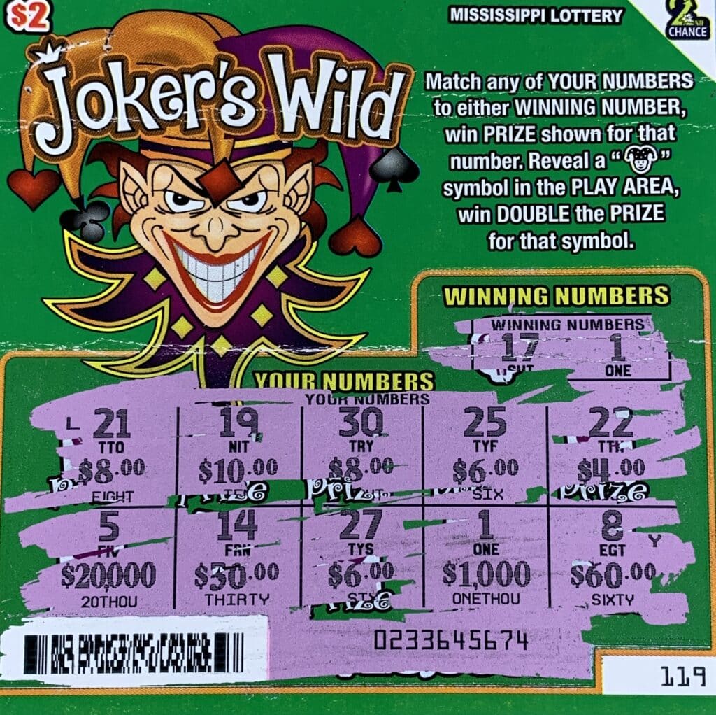 A Saucier woman won $1,000 on a Joker’s Wild scratch-off game purchased from Murphy Oil USA #5508 on Hwy. 49, Gulfport.