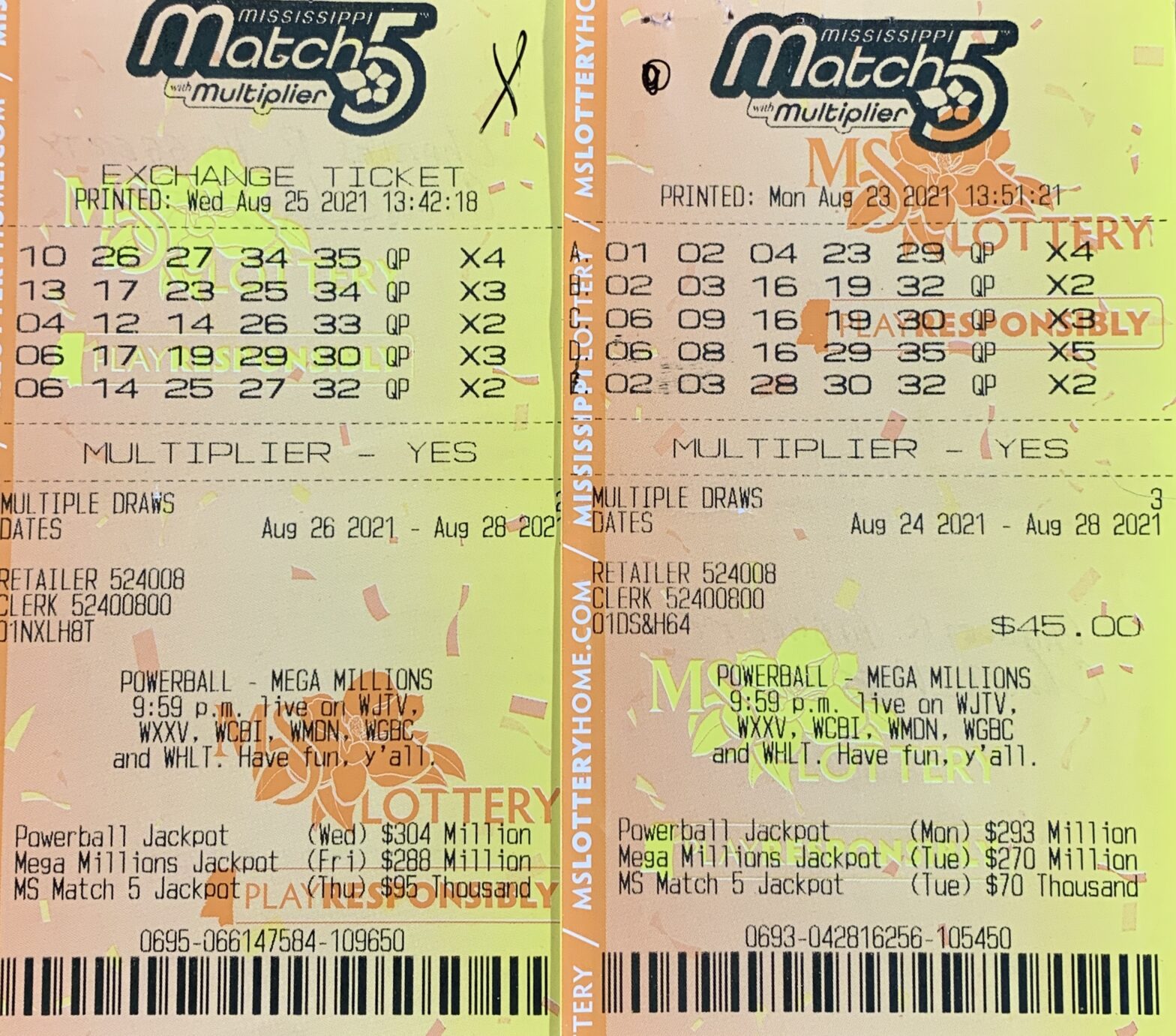 A Carroll County man won $1,200 on a Mississippi Match 5 ticket purchased at Tobacco Warehouse 53 on Applegate St., Winona.