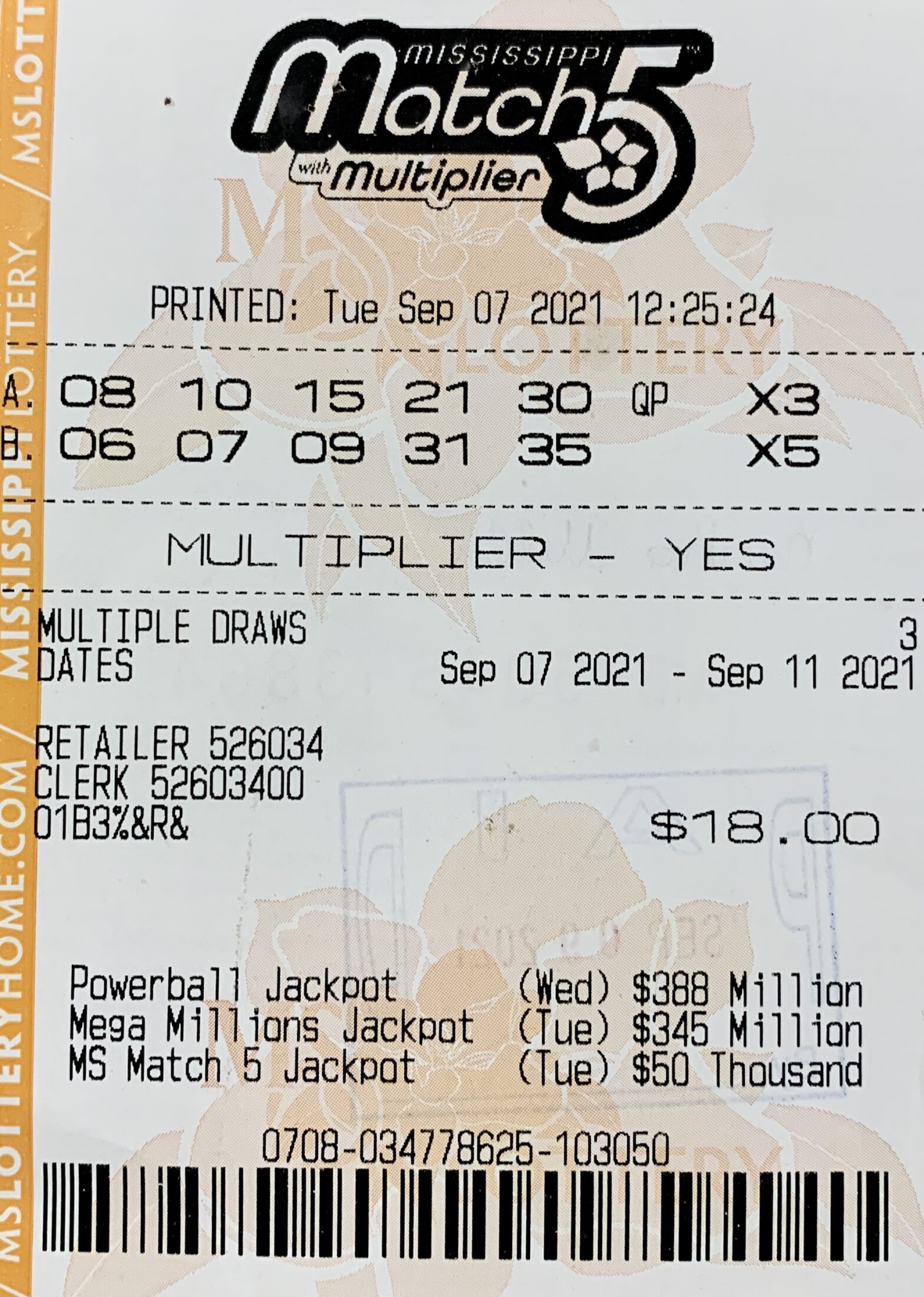 A Shaw woman won $1,000 on a Mississippi Match 5 ticket purchased from Double Quick #87 on S. Davis Ave., Cleveland.