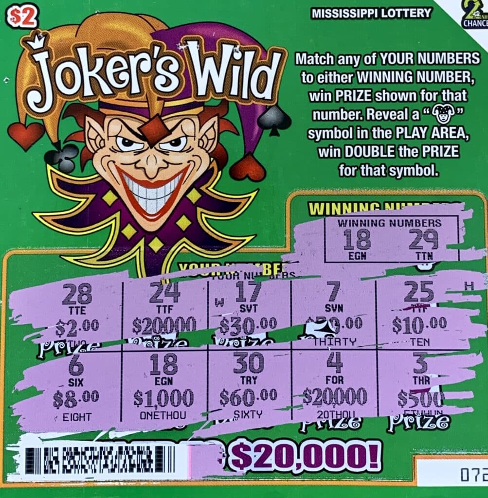 A Raymond man won $1,000 on a Joker’s Wild scratch-off game purchased from Brando’s Tobacco & Beverage of Byram LLC on Siwell Rd., Byram.