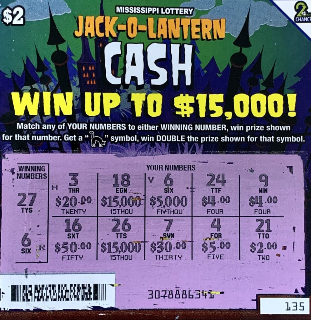 A Cleveland woman won $5,000 on a Jack-O-Lantern Cash scratch-off game purchased from Friends Food Mart on N. Edwards Ave., Mount Bayou.