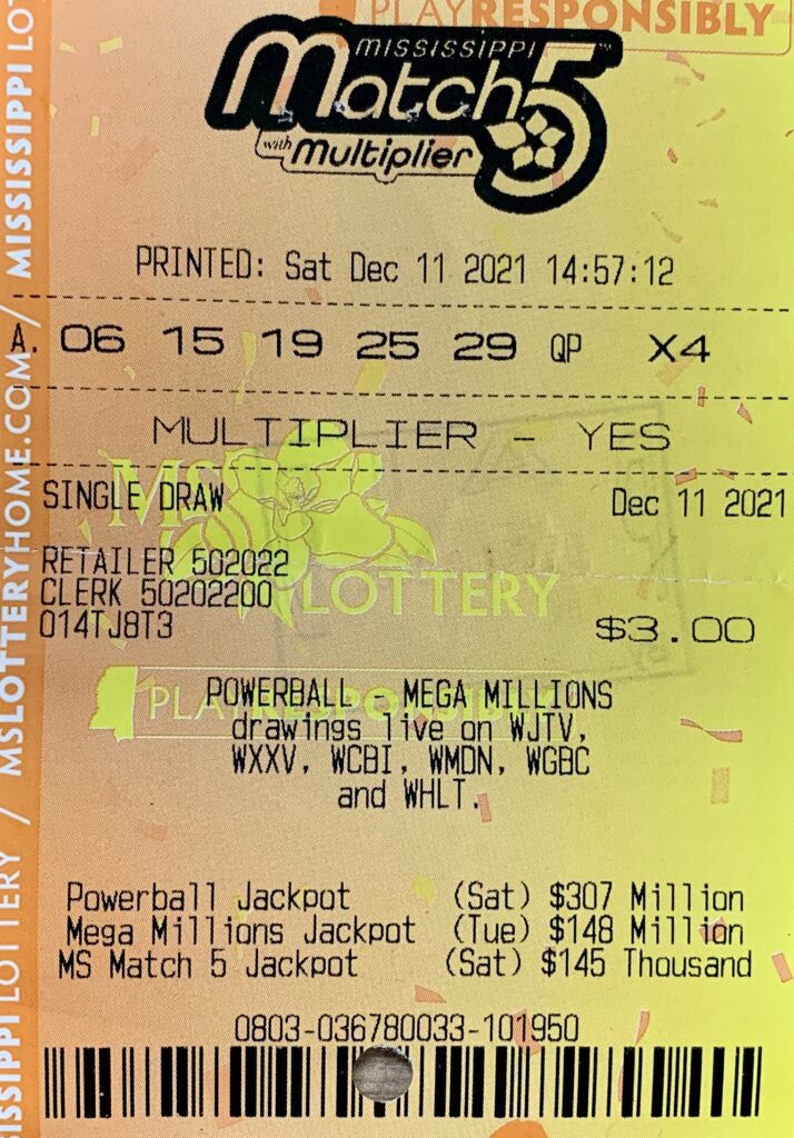 A Sumrall player won $800 on a Mississippi Match 5 ticket purchased from Fleetway #167 on Hwy. 42, Sumrall.