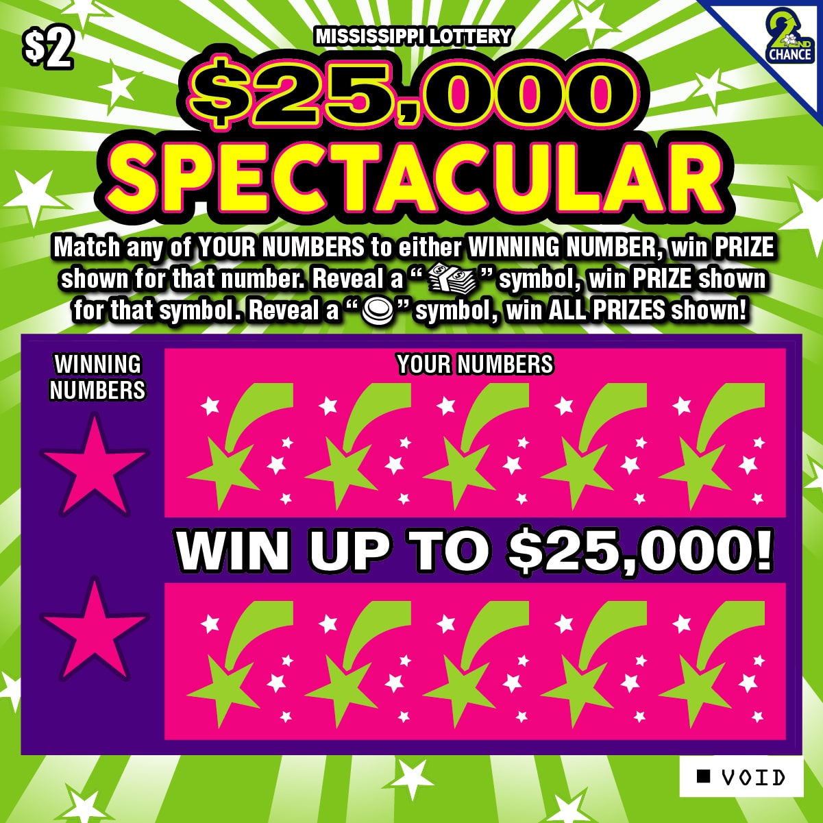 $25,000 Spectacular scratch-off game